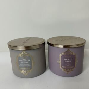 Bath & Body Works Marshmallow Fireside & Raspberry Mimosa 3-Wick Candle 14.5 Oz